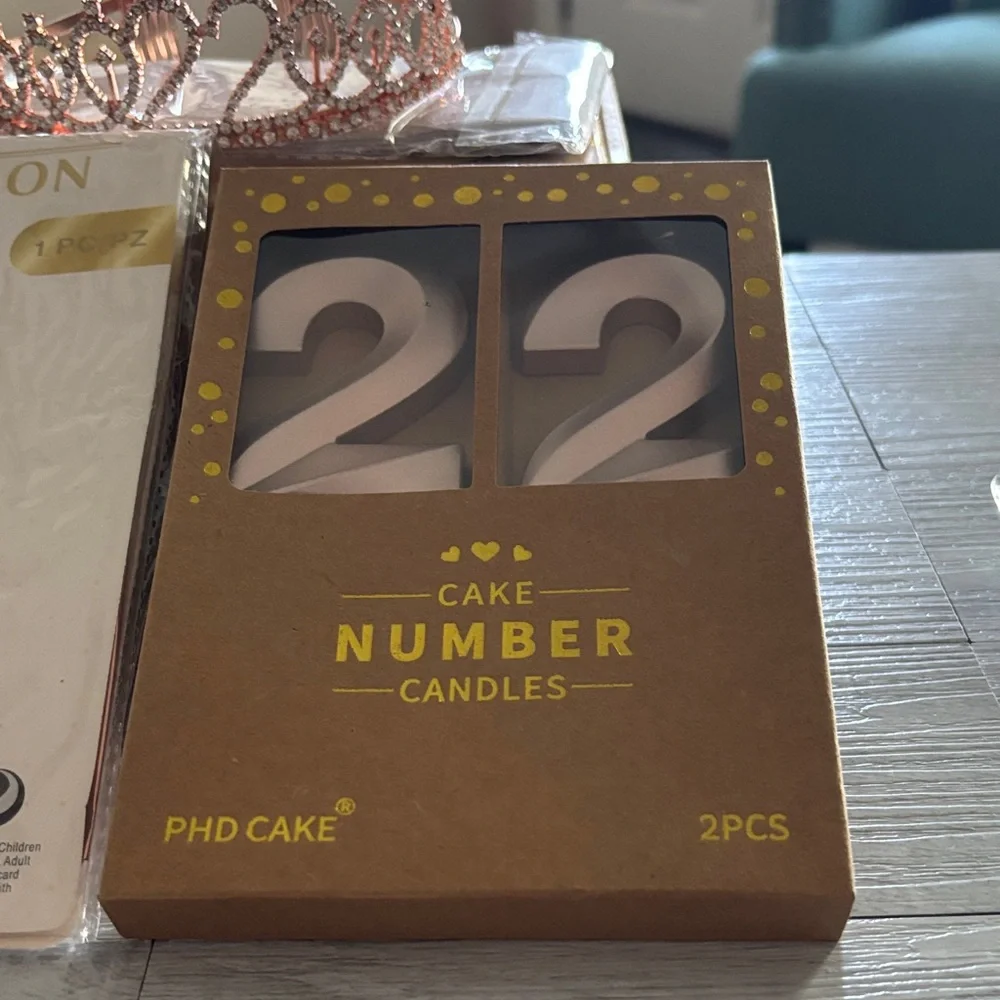 Rose Gold 22nd Birthday Party Number Decorations NIB